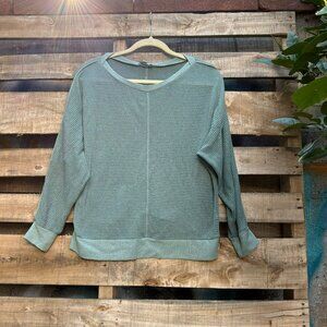 Chenault Sage Green Waffle Knit Sweater Top